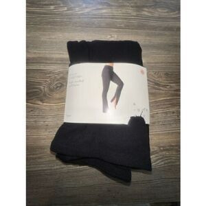 Womens Flare Leggings XL Black Cotton Blend Workout
